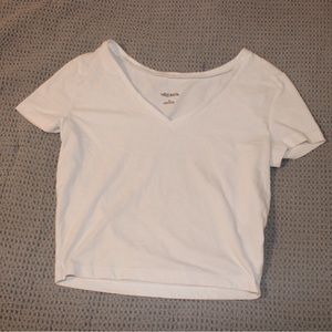 Wild Fable White v-neck crop top